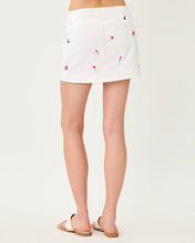 Load image into Gallery viewer, Colette Denim Skort - Resort White Its A 250th Celebration Embroidery
