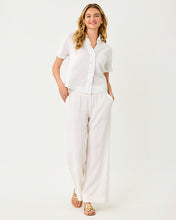 Load image into Gallery viewer, 31" Mirabella High Rise Linen Palazzo Pant - Resort White
