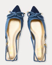 Load image into Gallery viewer, Brit Denim Bow Slingback Shoe - Light Wash
