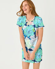 Load image into Gallery viewer, Melodie Skirted Romper - Starlight Navy Tennessees Hibiscus
