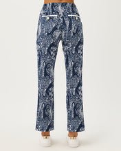 Load image into Gallery viewer, UPF 50+ Luxletic 28" Corso Kick Flare Pant - Low Tide Navy Lil Palm Prowl Golf
