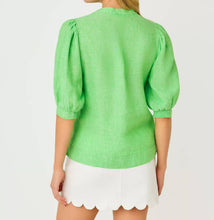 Load image into Gallery viewer, Mialeigh Linen Top - Putting Green
