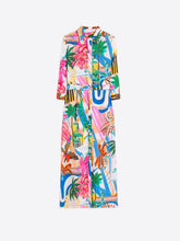 Load image into Gallery viewer, Multicolored Palm Tree Print Shirt Dress - Vilagallo
