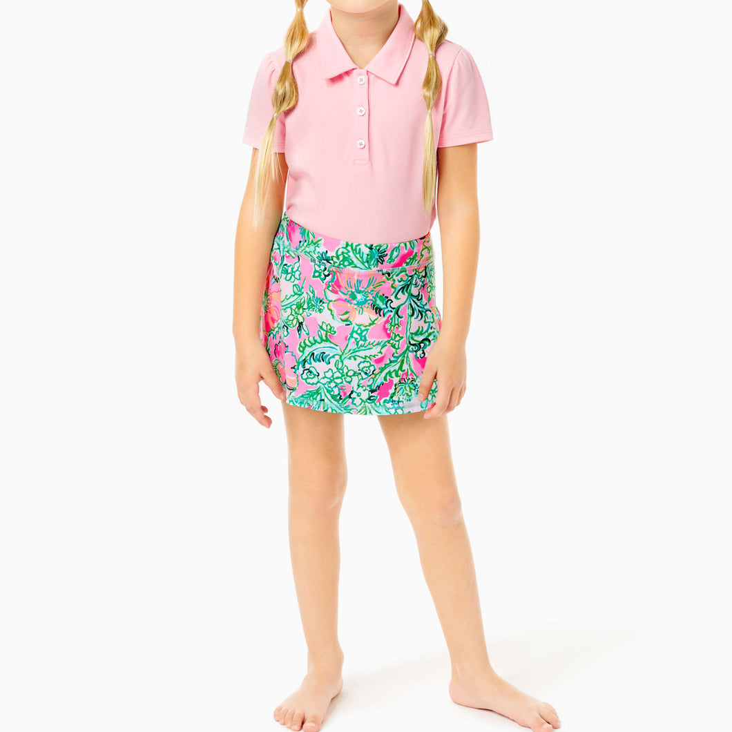UPF 50+ Luxletic Girls Mini Aila Skort - Soleil Pink Perfect Poppy