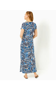 Etta Short Sleeve Maxi Dress - Low Tide Navy Pandarama