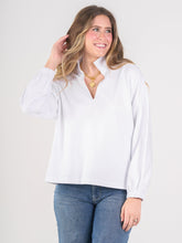 Load image into Gallery viewer, Long Sleeve Poppy Top - White Ponte
