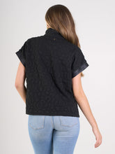 Load image into Gallery viewer, Short Sleeve Poppy Pullover Top - Black Cheetah

