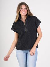 Load image into Gallery viewer, Short Sleeve Poppy Pullover Top - Black Cheetah
