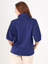 Load image into Gallery viewer, Short Sleeve Poppy Top - Navy Cotton Poplin
