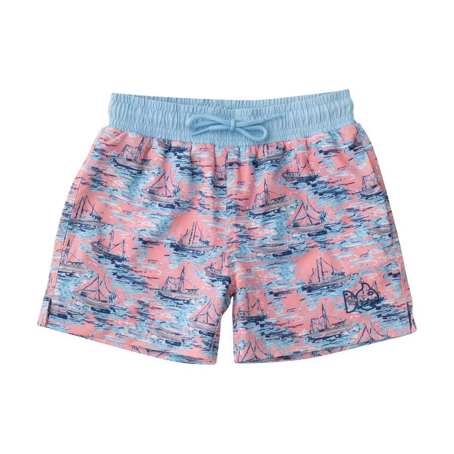 Boogie Board Swim Trunk - Shrimp Boat Print