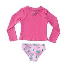 Load image into Gallery viewer, Reef Rashguard Set - Pink Gingham Turtle Print

