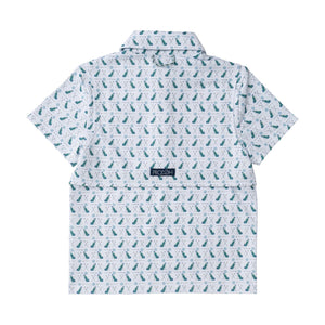 Short Sleeve Pro Performance Polo - Golf Print on White