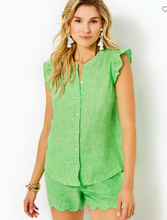 Load image into Gallery viewer, Briette Button Down Top - Gecko Green
