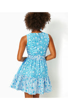 Load image into Gallery viewer, Fabiana V-Neck Jacquard Dress - Lunar Blue Baby Blues Jacquard
