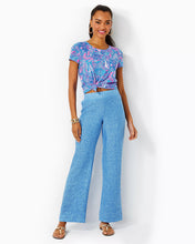 Load image into Gallery viewer, 31&quot; Deri Linen Palazzo Pant - Beckon Blue
