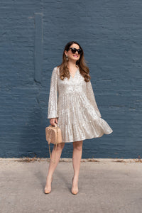 Silver Sequin Charlotte Dress