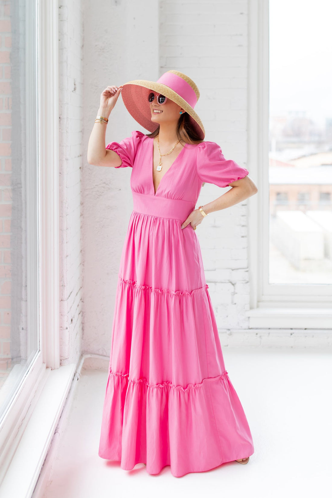 Ava V-Neck Puff Sleeve Maxi Dress - Hibiscus The Islands - A Lilly Pulitzer Signature Store Ava V-Neck Puff Sleeve Maxi Dress - Hibiscus The Islands - A Lilly Pulitzer Signature Store