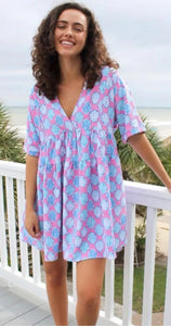Simply Southern Short Sleeve Cover-up Dress - Shells