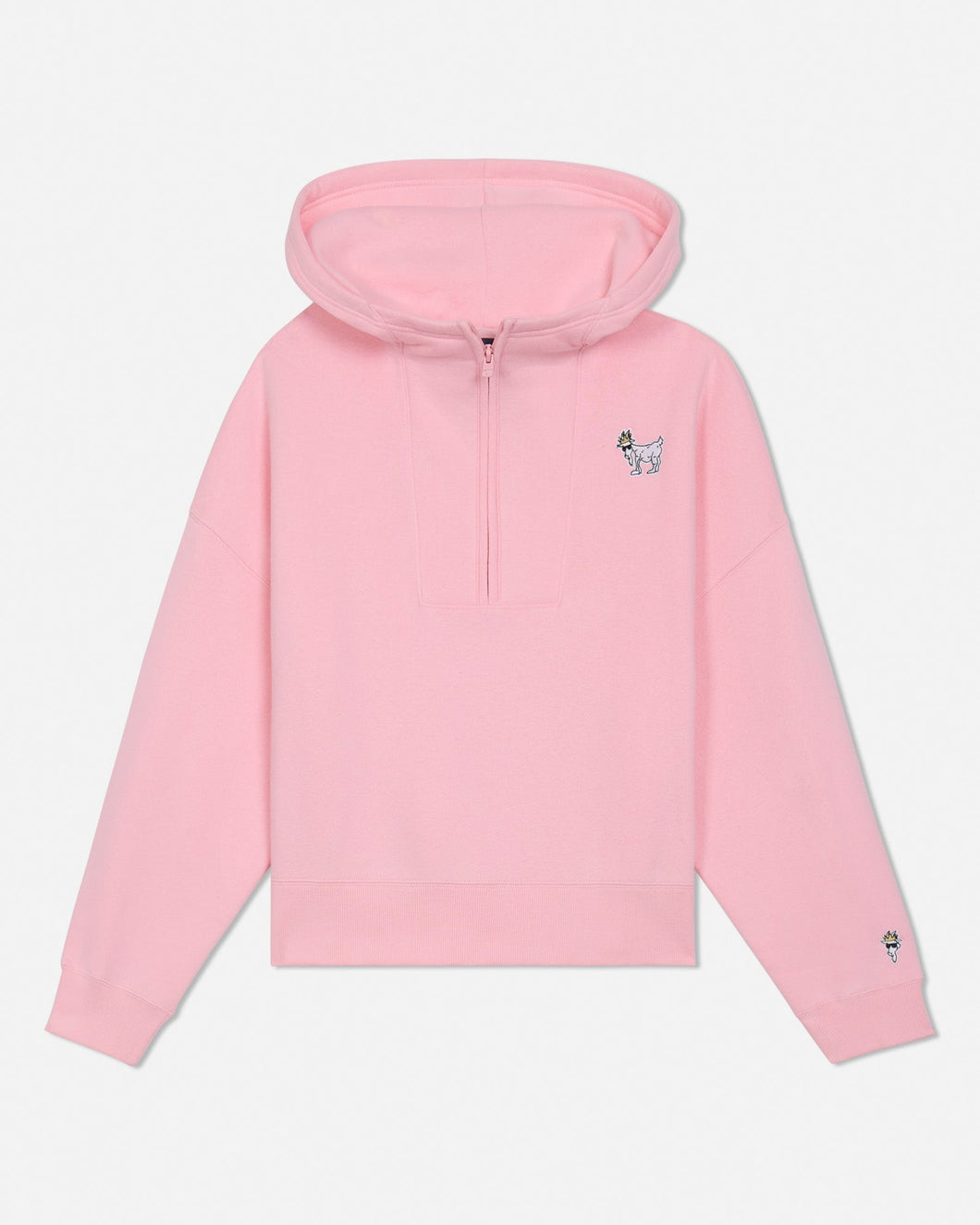 Girls' & Women's Half-Zip Hooded Sweatshirt - Pink