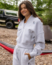 Load image into Gallery viewer, Girls&#39; &amp; Women&#39;s Half-Zip Hooded Sweatshirt - Pale Gray
