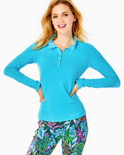 Load image into Gallery viewer, UPF 50+ Luxletic Hutton Polo Top - Seabreeze Blue

