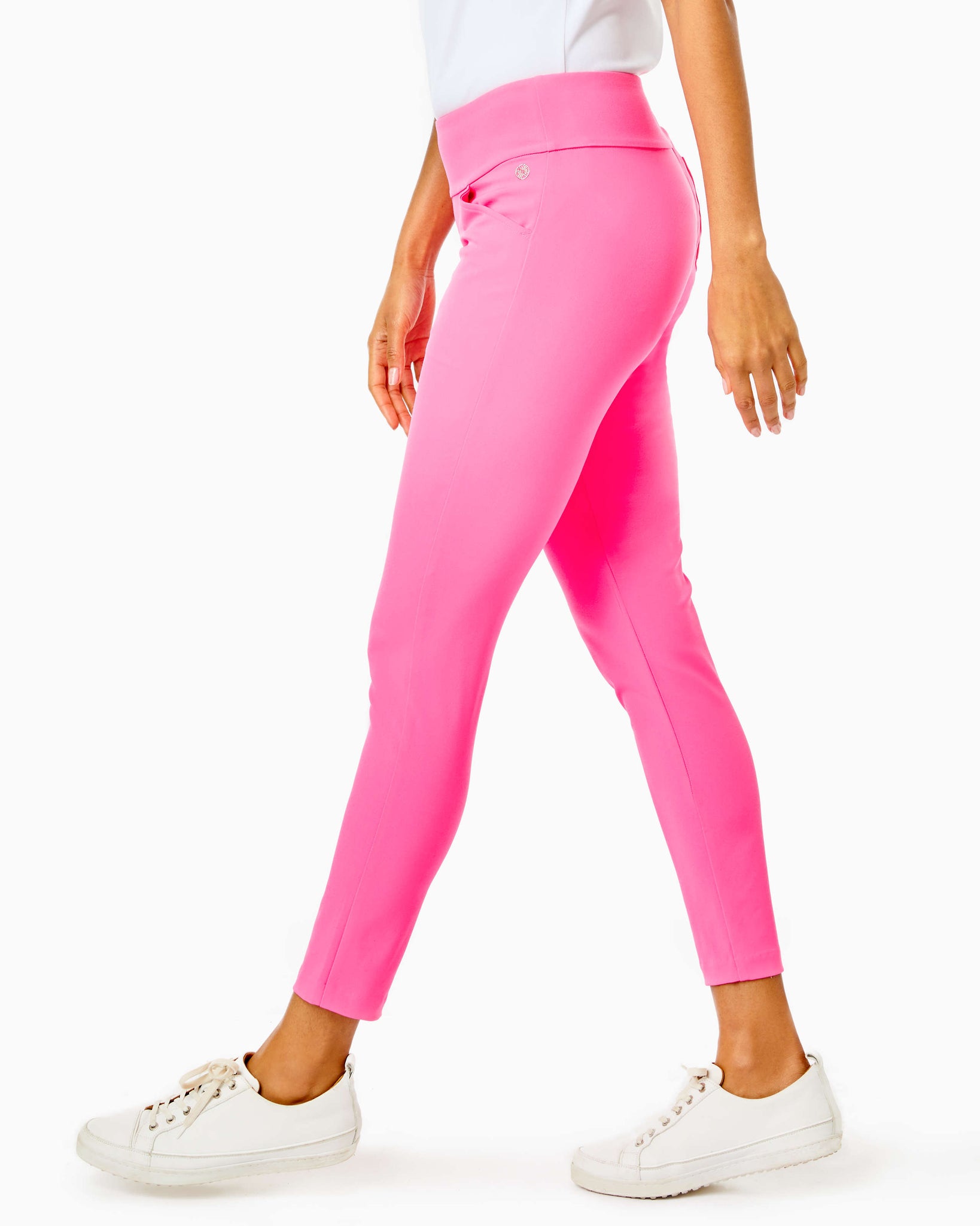 Hot Pink Cotton Spandex GripeLess Pull-on Pant