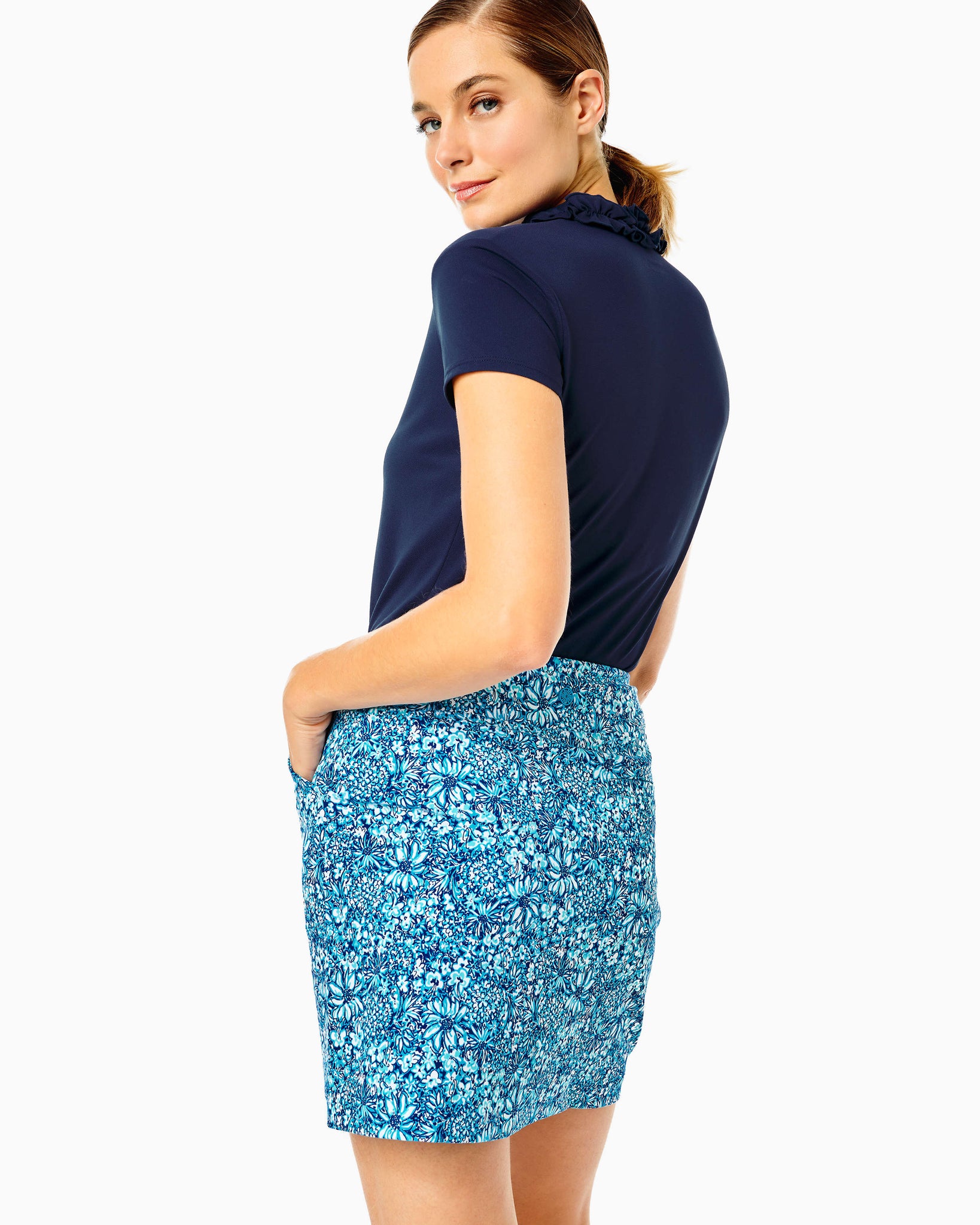 UPF 50+ Luxletic Monica Skort Together Blooming Cumulus – Blue The Islands - Golf A - Pulitzer Lilly Store Signature