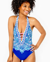 Load image into Gallery viewer, Loraline One-Piece Swimsuit - Turquoise Oasis Shell Me You Love Me Engineered One Piece
