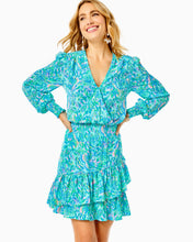 Load image into Gallery viewer, Cristiana Stretch Dress - Surf Blue Coral Of The Story
