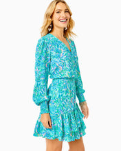 Load image into Gallery viewer, Cristiana Stretch Dress - Surf Blue Coral Of The Story
