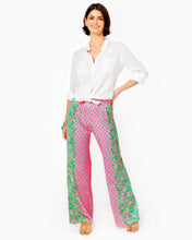 Load image into Gallery viewer, 33&quot; Bal Harbour Mid-Rise Palazzo Pant - Pink Shandy Oh Diamond Girl Engineered Pant
