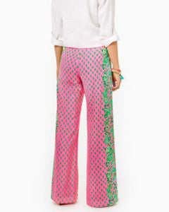 33" Bal Harbour Mid-Rise Palazzo Pant - Pink Shandy Oh Diamond Girl Engineered Pant