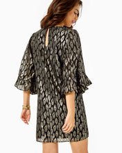 Load image into Gallery viewer, Francis Silk Dress - Onyx Leopard Metallic Clip
