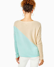 Load image into Gallery viewer, Napa Cashmere Sweater - Seasalt Blue Diagonal Colorblock

