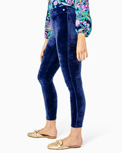 Load image into Gallery viewer, Myria Velour Legging - High Tide Navy
