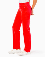 Load image into Gallery viewer, 33&quot; Dorsey Velour Pant - Ruby Red
