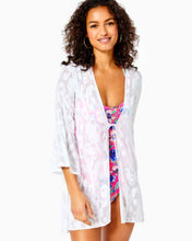 Load image into Gallery viewer, Motley Open Cover-Up - Resort White Poly Crepe Swirl Clip
