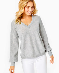 Jasmina Cashmere Sweater - Heathered Foggy Grey