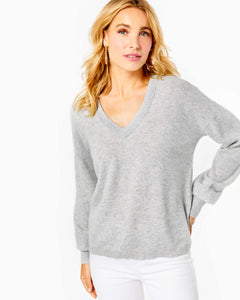 Jasmina Cashmere Sweater - Heathered Foggy Grey