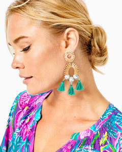 Party All The Tide Earrings - Maldives Green