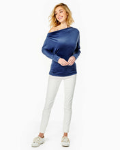 Load image into Gallery viewer, Sheera One-Shoulder Velour Top - High Tide Navy
