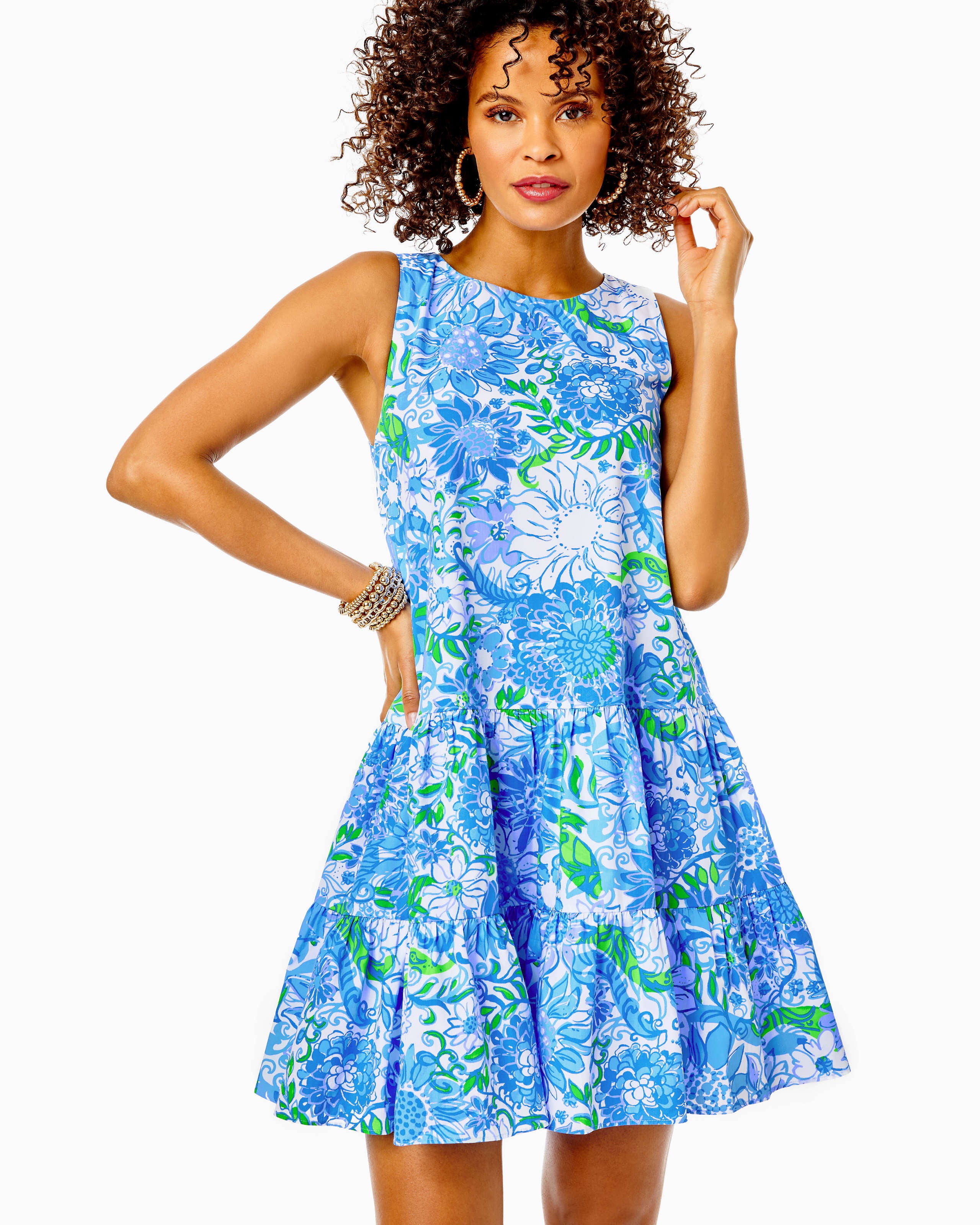 Trina Dress - Frenchie Blue Suns Out