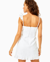 Load image into Gallery viewer, Maetha Ruffle Romper - Resort White Pineapple Pucker Jacquard
