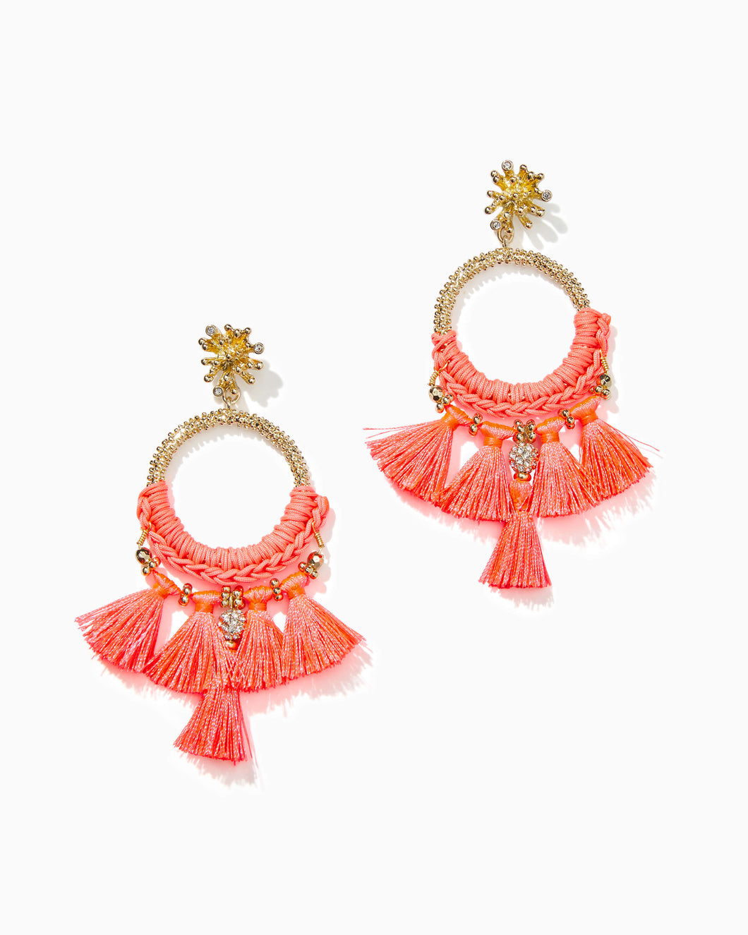 Swim On Over Earrings - Spicy Coral