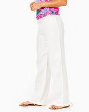 Load image into Gallery viewer, 31&quot; Deri Linen Palazzo Pant - Resort White

