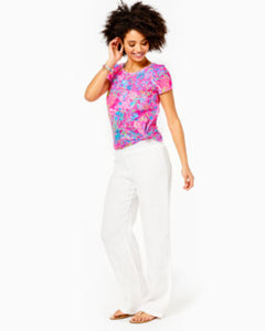 31" Deri Linen Palazzo Pant - Resort White