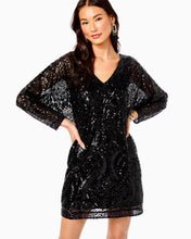 Load image into Gallery viewer, Leclair Sequin Dress - Onyx Sequin Sea Swirl Mesh

