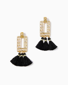 Island Vibes Tassel Earrings - Onyx