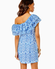 Load image into Gallery viewer, Sundea One-Shoulder Eyelet Shift Dress - Blue Tang Hey Soleil Eyelet
