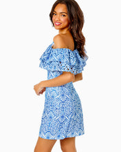 Load image into Gallery viewer, Sundea One-Shoulder Eyelet Shift Dress - Blue Tang Hey Soleil Eyelet
